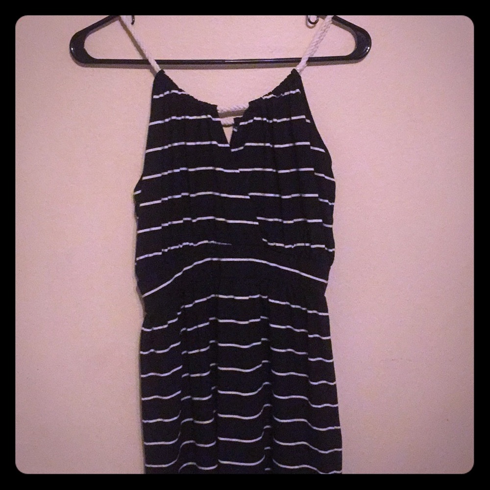 Black striped dress